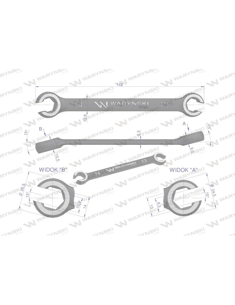 KLUCZ PŁASKO-OCZKOWY OTWARTY 13X14mm Waryński
WMK132
