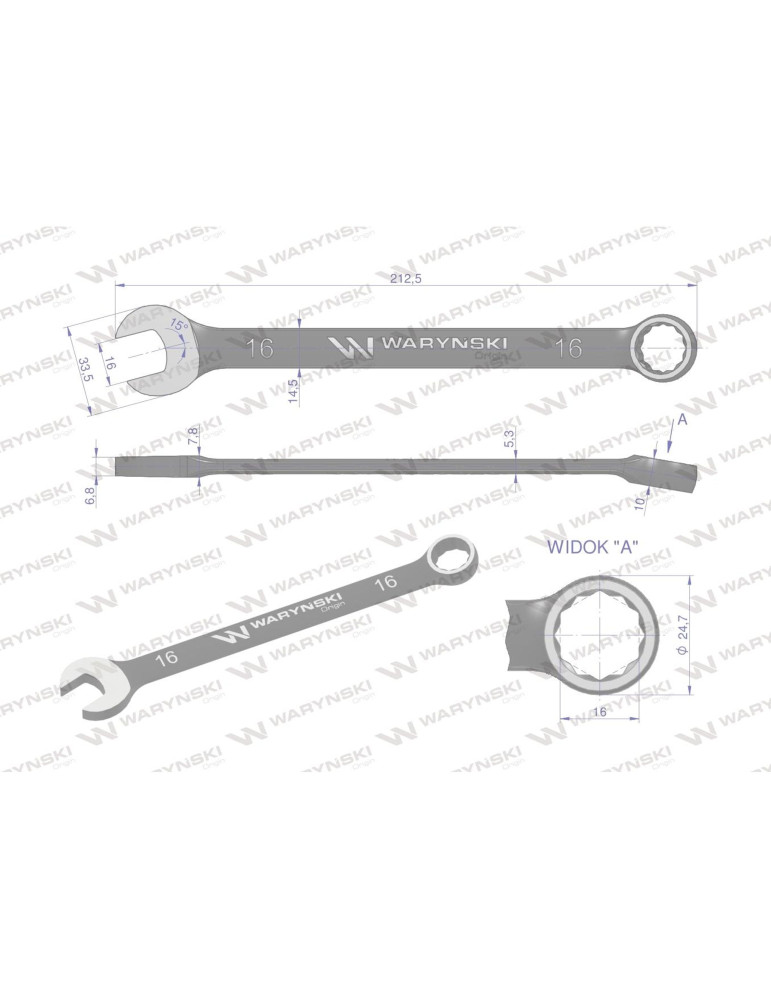 KLUCZ PŁASKO-OCZKOWY 16MM STANDART Waryński
WMK026