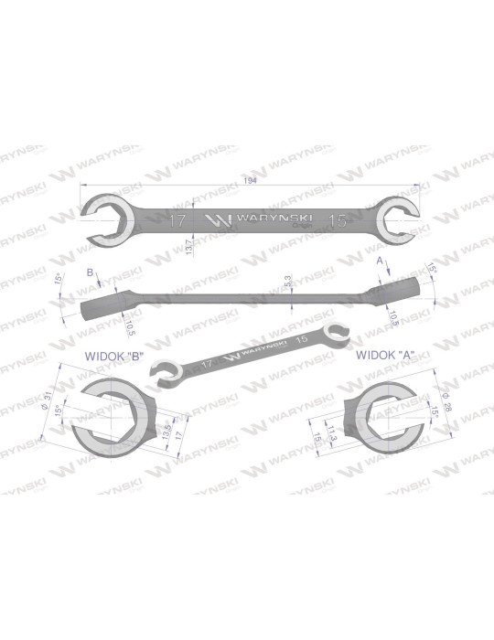 KLUCZ PŁASKO-OCZKOWY OTWARTY 15X17mm Waryński
WMK133