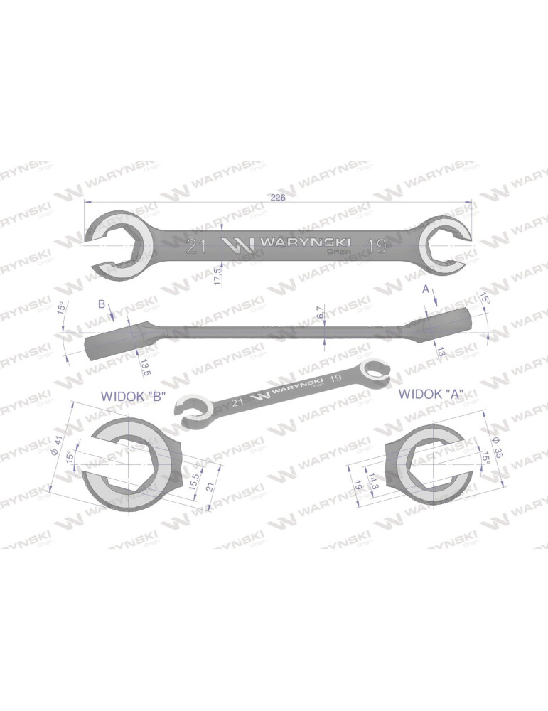 KLUCZ PŁASKO-OCZKOWY OTWARTY 21X19mm Waryński
WMK134
