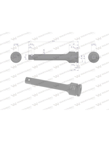 PRZEDŁUŻKA DO NASADEK UDAR 3/4" 200mm Waryński
WMU108 2