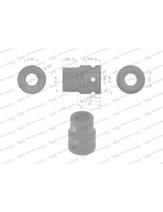 NASADKA UDAROWA 3/4" 19MM WARYŃSKI
WMU059