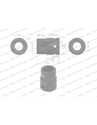 NASADKA UDAROWA 3/4" 22MM WARYŃSKI
WMU062
 2