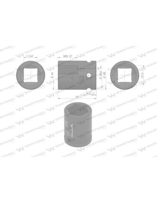 NASADKA UDAROWA 3/4" 27MM WARYŃSKI
WMU067