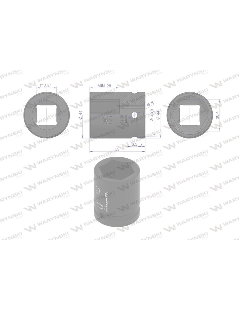NASADKA UDAROWA 3/4" 30MM WARYŃSKI
WMU070
