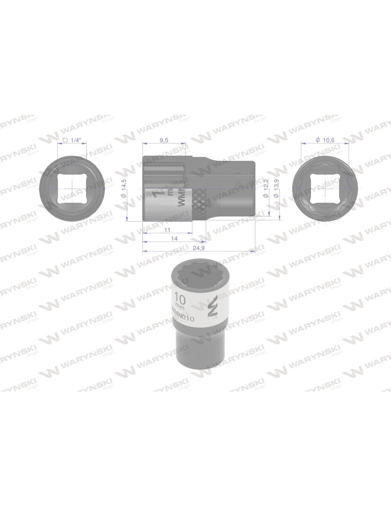 NASADKA DWUNASTOKĄTNA 1/4"10MM Waryński
WMN010