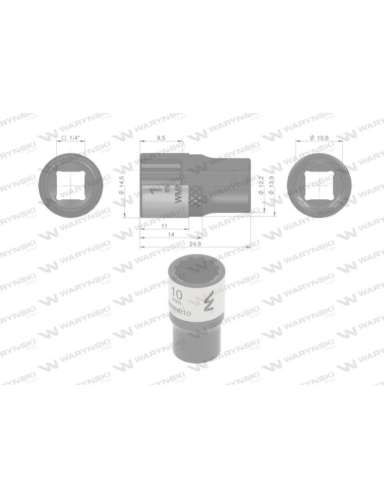 NASADKA DWUNASTOKĄTNA 1/4"10MM Waryński
WMN010