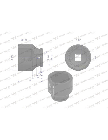 NASADKA UDAROWA 3/4" 55MM WMU095 2