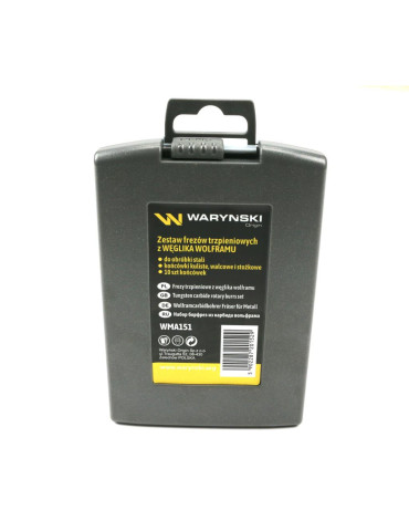 ZESTAW FREZÓW WĘGLIK WOLFRAM 10SZT
Zestaw frezów z węglika wolframu do stali 10 szt Waryński
Indeks WMA151 2
