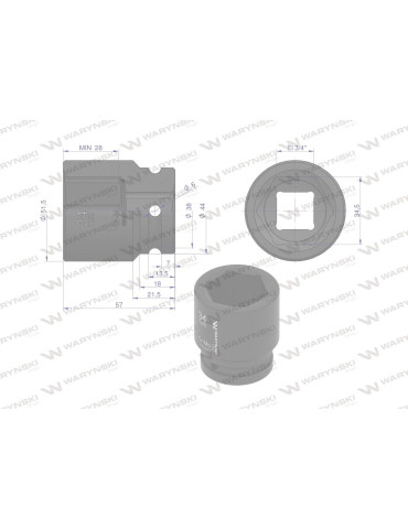 NASADKA UDAROWA 3/4" 34MM WARYŃSKI
WMU074 2