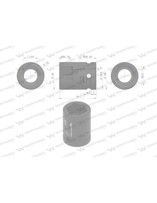 NASADKA UDAROWA 3/4" 26MM WARYŃSKI
WMU066
