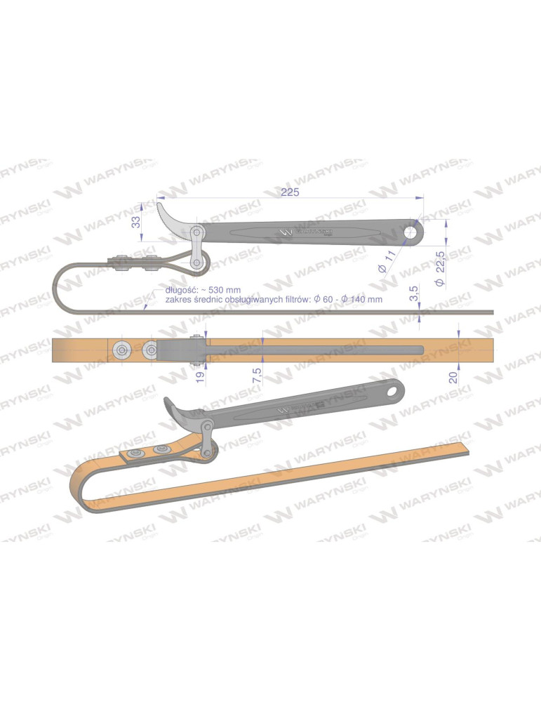 KLUCZ DO FILTRÓW PASEK WARYŃSKI
WMK160
