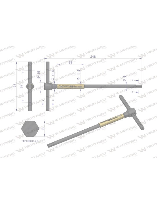 KLUCZ T ZE SPINEREM IMBUS 8MM
WMK143