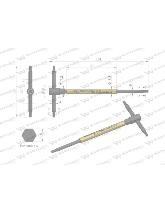 KLUCZ T ZE SPINEREM IMBUS 2,5MM
WMK136
