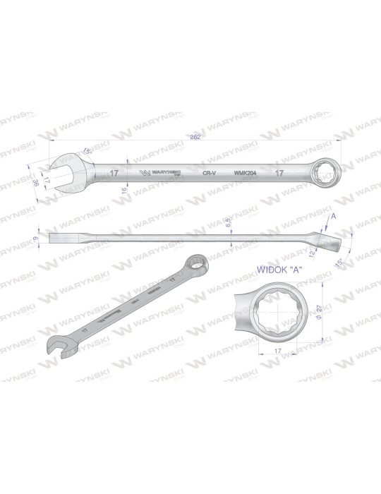 KLUCZ PŁASKO-OCZK. 17MM DŁUGI 262MM
WMK204
