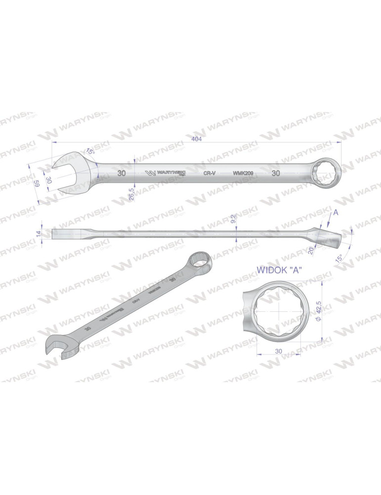 KLUCZ PŁASKO-OCZK. 30MM DŁUGI 404MM
WMK209

