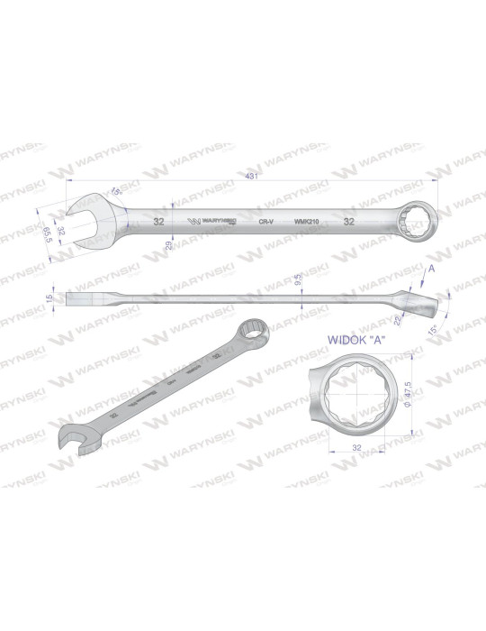 KLUCZ PŁASKO-OCZK. 32MM DŁUGI 431MM
WMK210