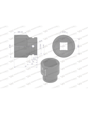 NASADKA UDAROWA 3/4" 38MM WMU078 2