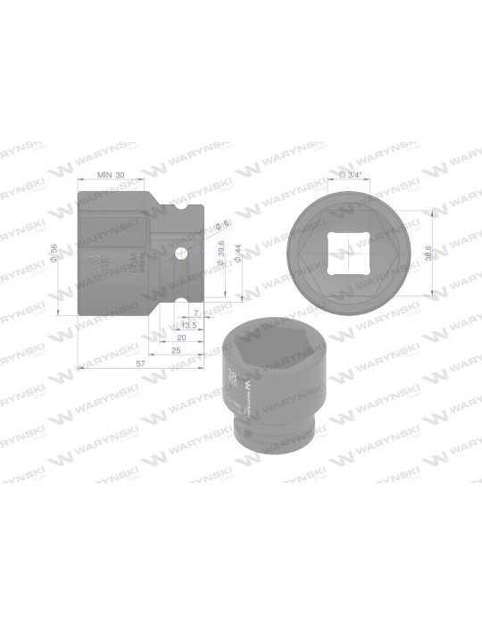 NASADKA UDAROWA 3/4" 38MM WMU078