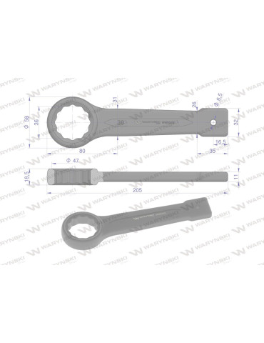 KLUCZ OCZKOWY DO POBIJANIA 36MM
WMK043 2