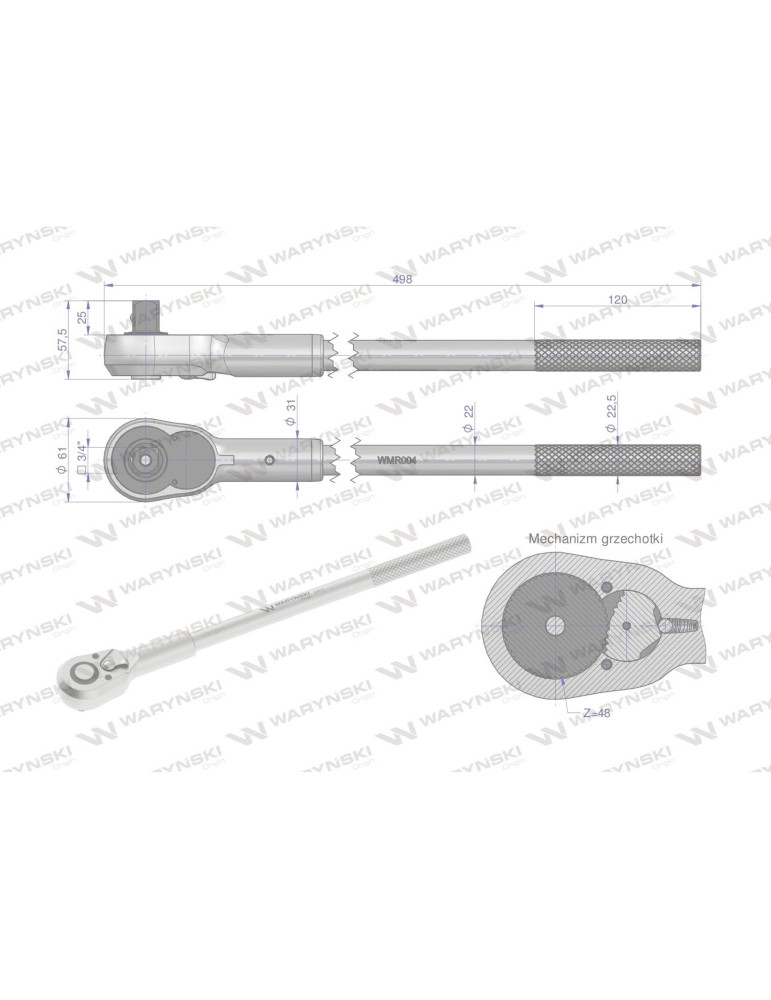 GRZECHOTKA 3/4" 48T O ZWIEKSZONEJ WYTRZMAŁOŚCI
WMR004
