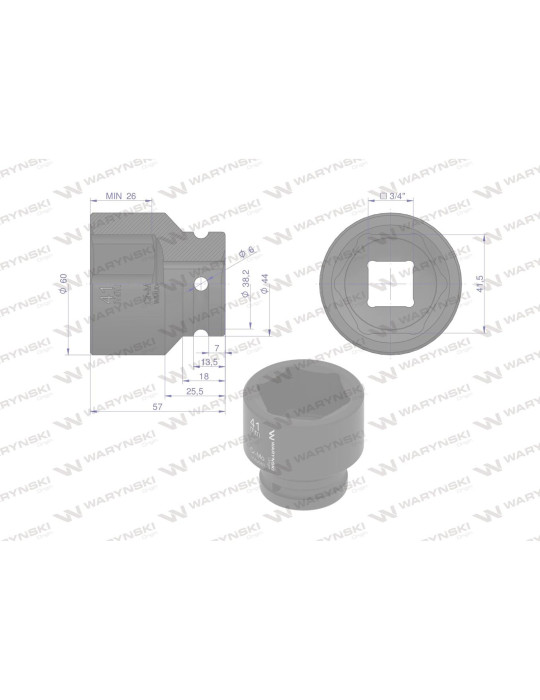 NASADKA UDAROWA 3/4" 41MM WMU081