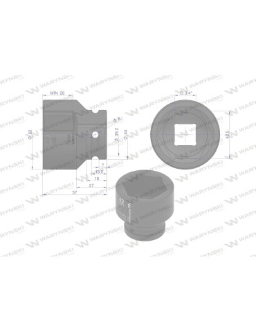 NASADKA UDAROWA 3/4" 42MM WMU082 2