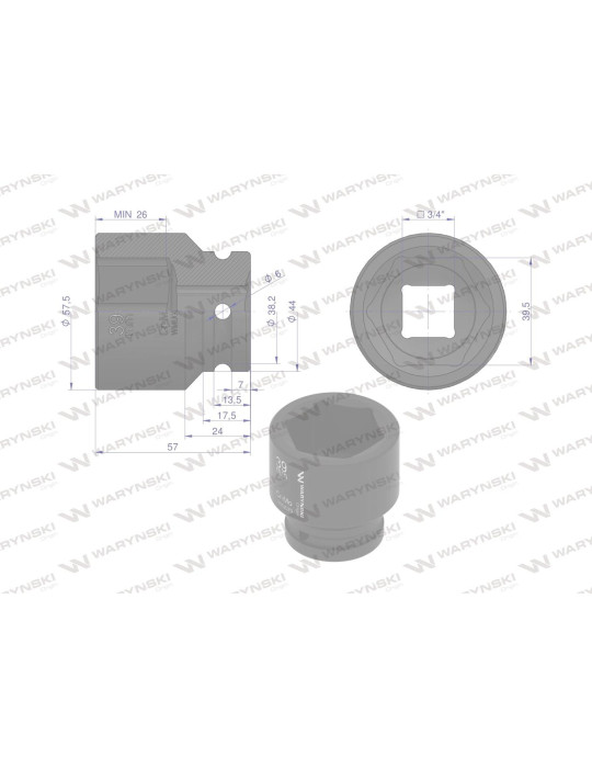 NASADKA UDAROWA 3/4" 39MM WMU079