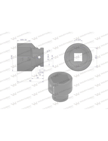 NASADKA UDAROWA 3/4" 45MM WMU085 2