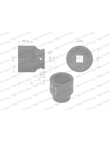 NASADKA UDAROWA 3/4" 50MM WMU090 2