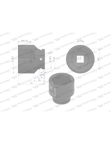 NASADKA UDAROWA 3/4" 54MM WMU094 2