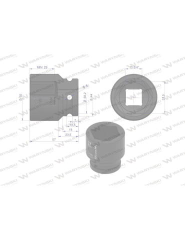 NASADKA UDAROWA 3/4" 37MM WMU077 2
