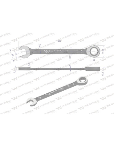 KLUCZ PŁASKO-OCZKOWY 22MM Z GRZECH
wmk061
 2