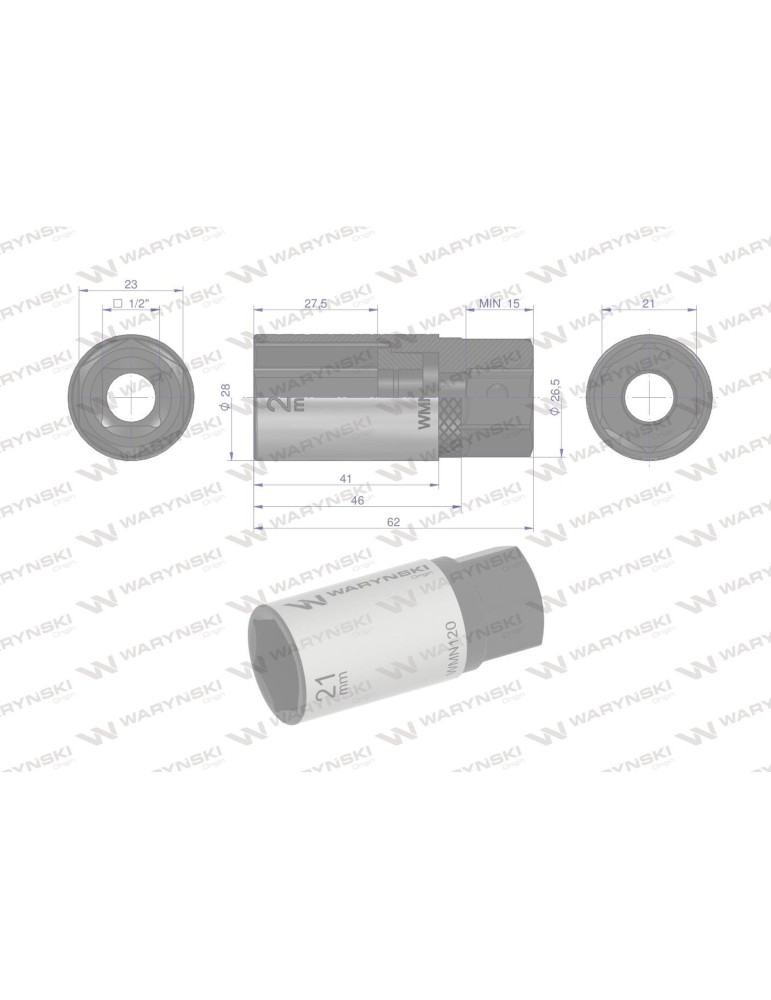 NASADKA DO ŚWIEC 21MM 1/2" WMN120