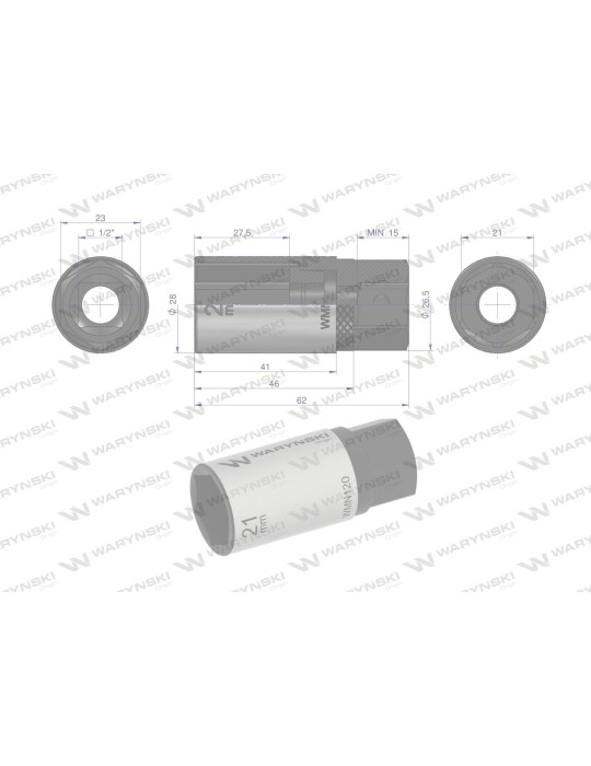 NASADKA DO ŚWIEC 21MM 1/2" WMN120