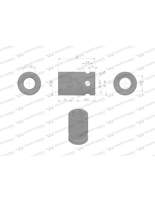 NASADKA UDAROWA 1/2" 16 KR. WMU009
