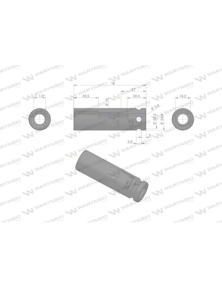 NASADKA UDAROWA SZEŚCIOK.1/2"16 DŁ Waryński
WMU034 CrMo