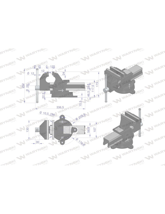 IMADŁO ŚLUSARSKIE 125MM OBROTOWE
Imadło ślusarskie z żeliwa sferoidalnego obrotowe 150 mm Waryński
Indeks WMI006