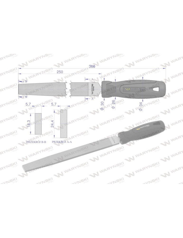 PILNIK PŁASKI 250MM WMF003
