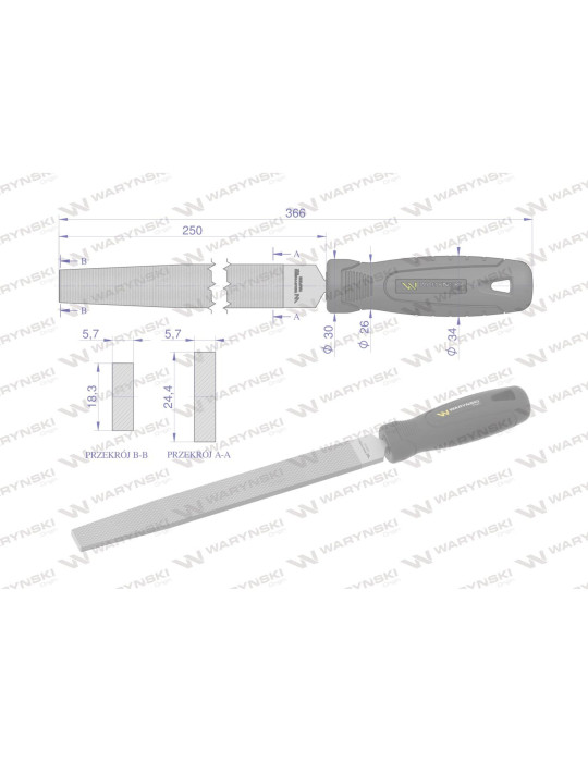 PILNIK PŁASKI 250MM WMF003
