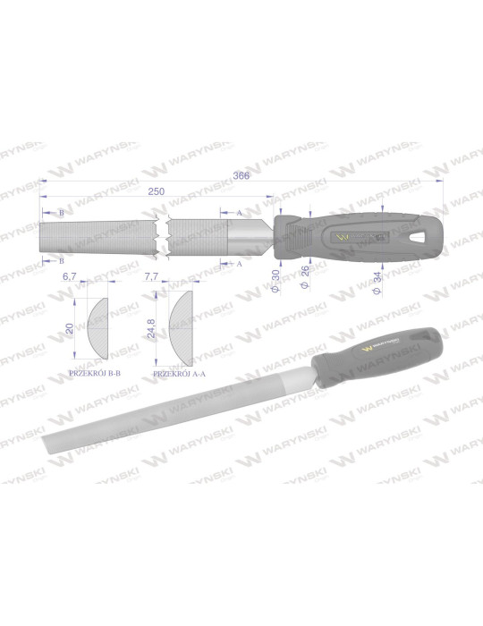 PILNIK PÓŁOGRĄGŁY 250MM WMF006