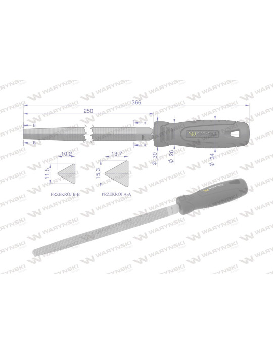 PILNIK TRÓJKĄTNY 250MM WMF009