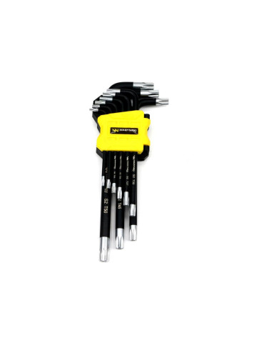 ZESTAW TORX PRZEDŁ. T10-T50 WMK195
Zestaw kluczy przedłużonych TORX T10-T50 ze stali S2 9el w uchwycie Waryński
Indeks WMK195