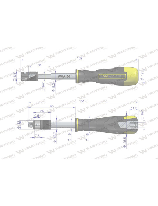 UCHWYT RĘCZNY 1/4" I WKRĘTAK
WMA106