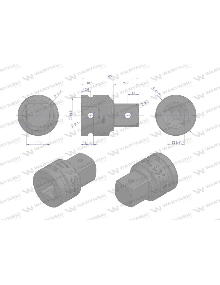 REDUKCJA UDAR 3/4"-1" WMU451
Adapter do kluczy udarowych 3/4 na 1" Waryński
Indeks WMU451
1803426800KR KRAMP