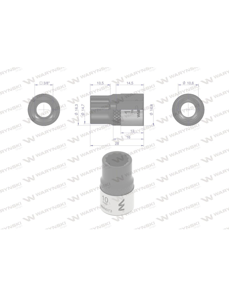 NASADKA DWUNASTOKĄTNA 3/8" 10MM
WMN073