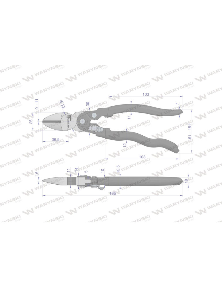 SZCZYPCE DO CIECIA WZMOCNIONE
WMP051
Szczypce do cięcia chwyt wzmocniony przegubem Waryński
