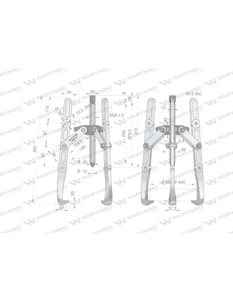 ŚCIĄGACZ 3-RAMIENNY 50-500MM WMB012 prosty
Ściągacz do łożysk trójramienny 50-500 Waryński
Indeks WMB012