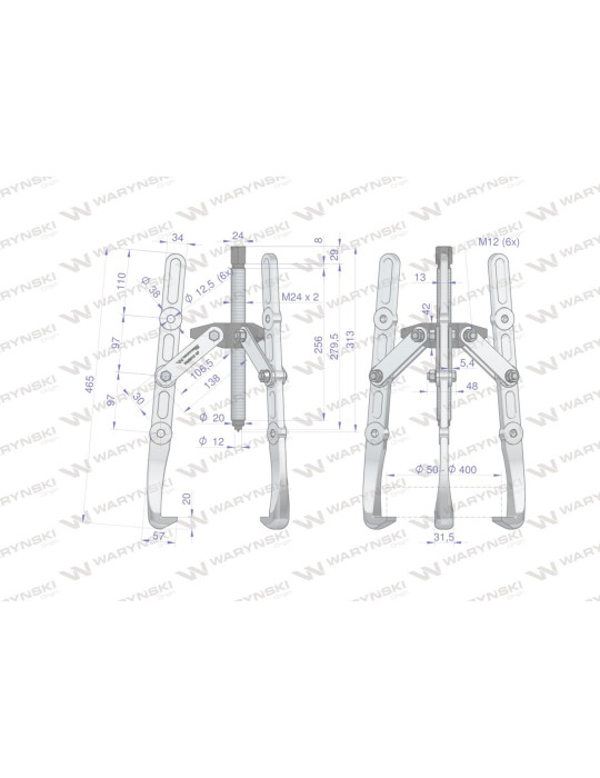 ŚCIĄGACZ 3-RAMIENNY 50-500MM WMB012 prosty
Ściągacz do łożysk trójramienny 50-500 Waryński
Indeks WMB012