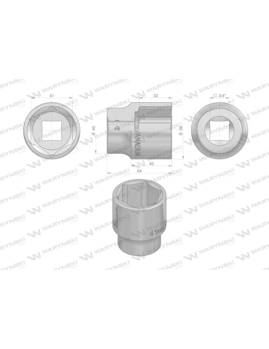 NASADKA SZEŚCIOKĄTNA 3/4" 41MM
WMN263
